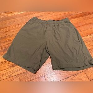 prAna Breathe Shorts Men’s Medium Green Drawstring Stretch Hiking Outdoor